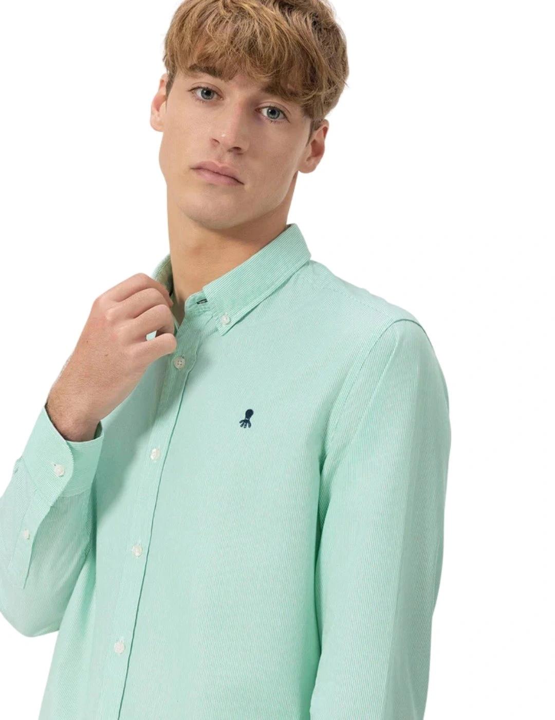 El Pulpo Camisa Cuello Botón Popelin Milrayas Verd