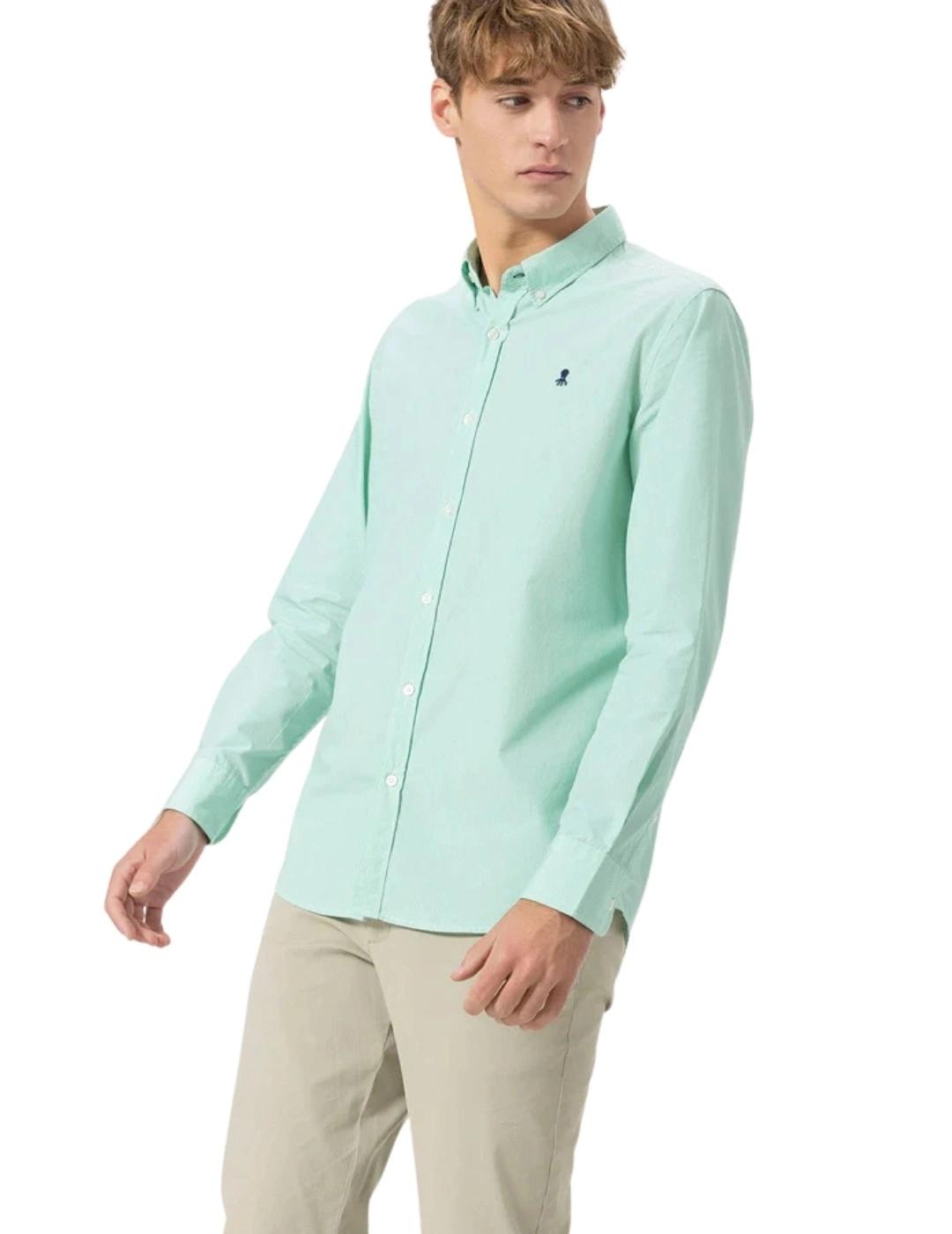 El Pulpo Camisa Cuello Botón Popelin Milrayas Verd