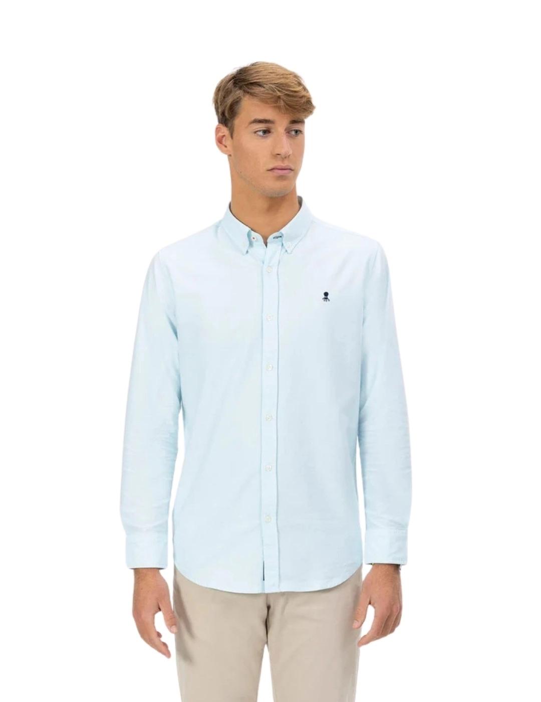 El Pulpo Camisa Cuello botón Oxford Azul Turquesa