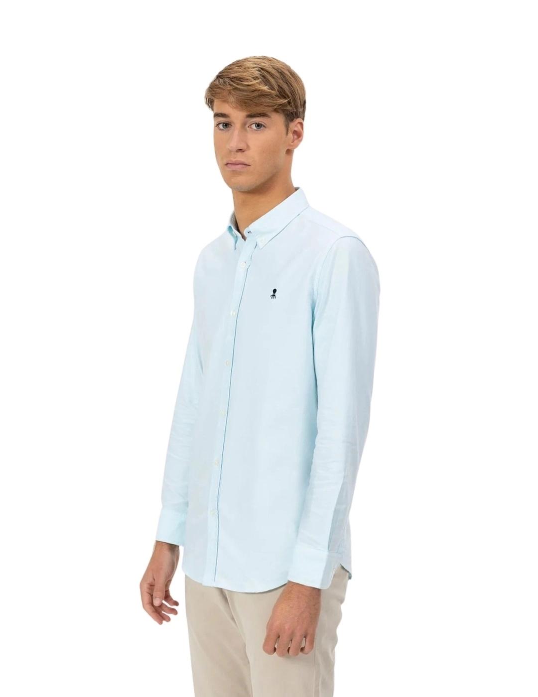 El Pulpo Camisa Cuello botón Oxford Azul Turquesa