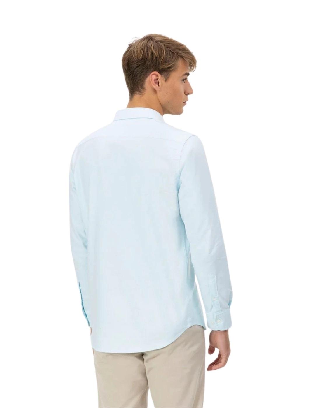El Pulpo Camisa Cuello botón Oxford Azul Turquesa