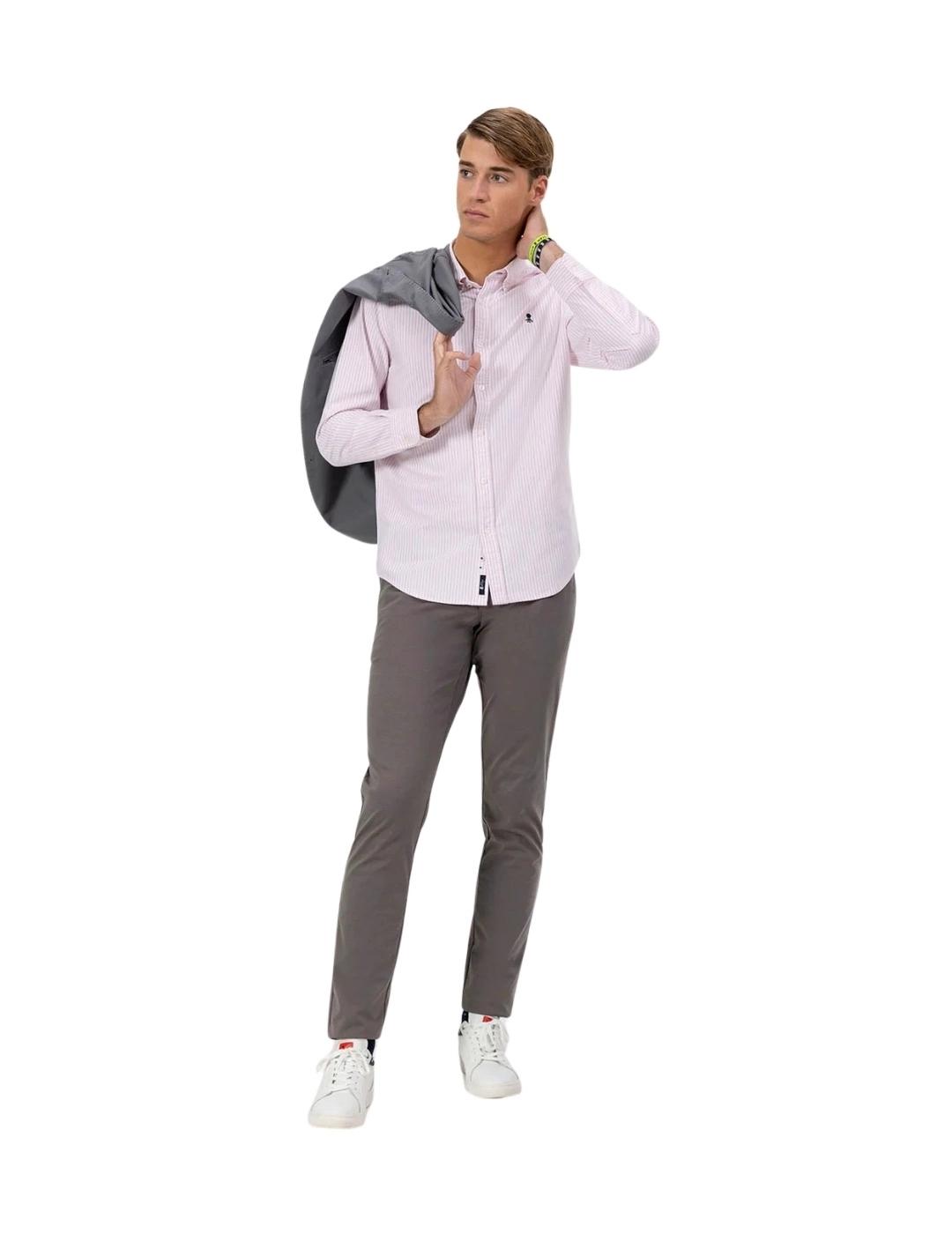 El Pulpo Camisa Oxford Cuello Botón Rayas Rosa