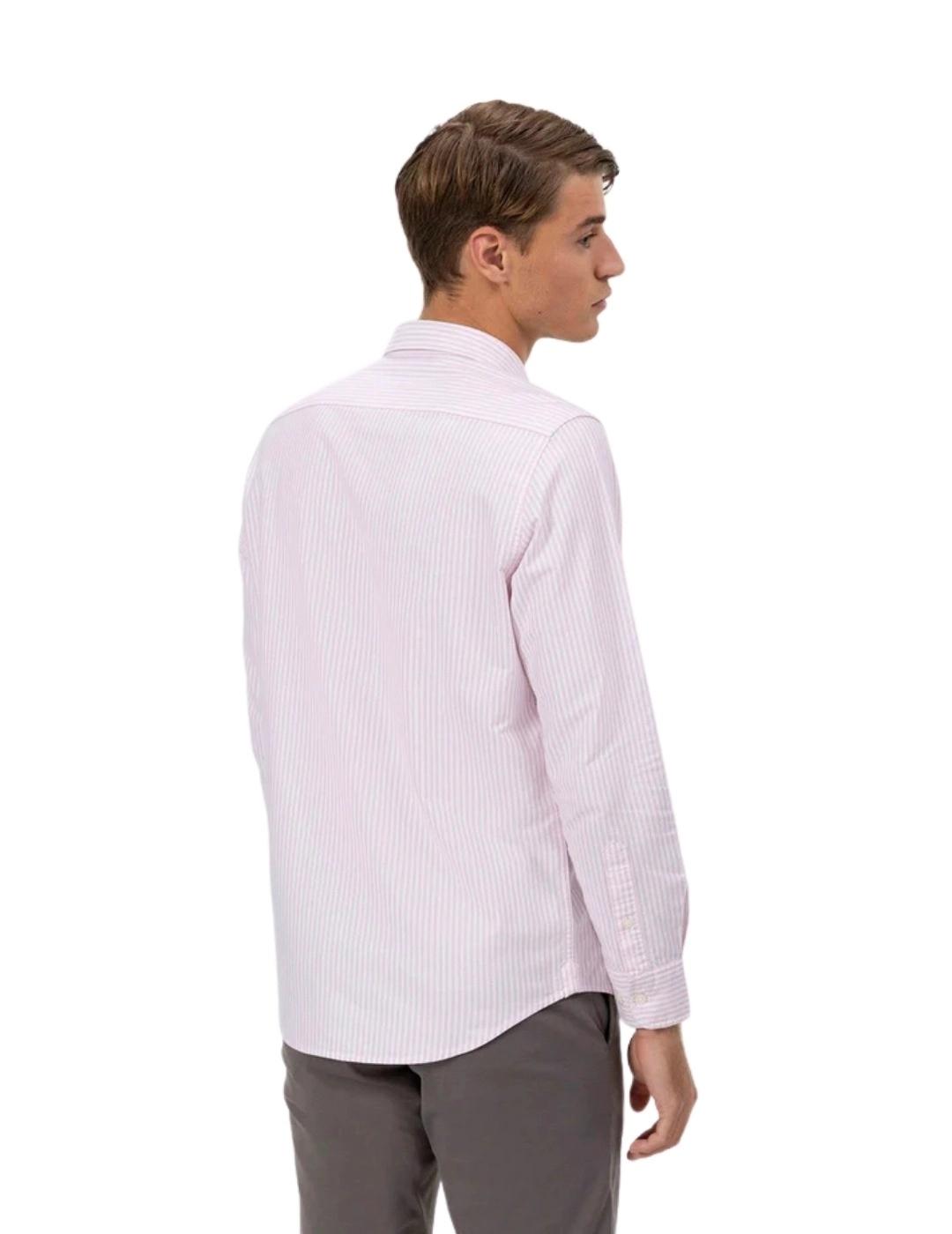 El Pulpo Camisa Oxford Cuello Botón Rayas Rosa