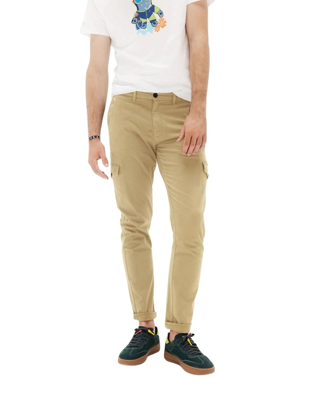 El Pulpo Pantalón Cargo Satin Verde Caqui