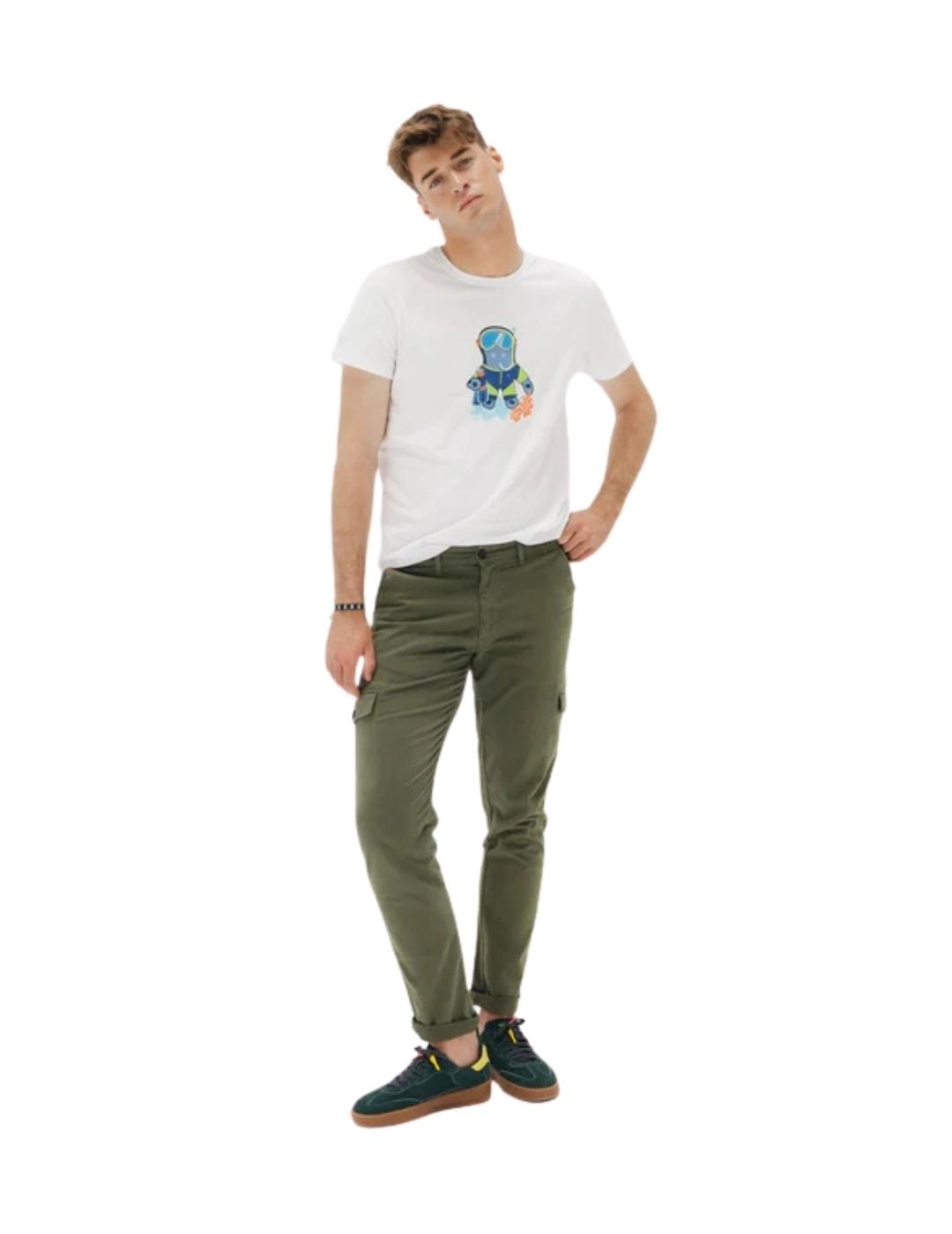 El Pulpo Pantalón Cargo Satin Verde Caqui