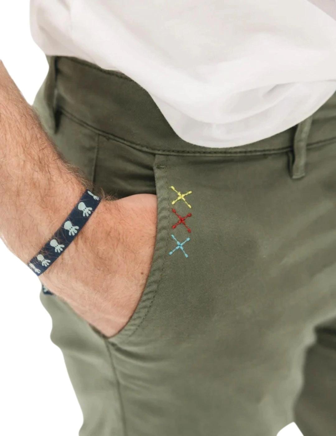 El Pulpo Pantalón Cargo Satin Verde Caqui