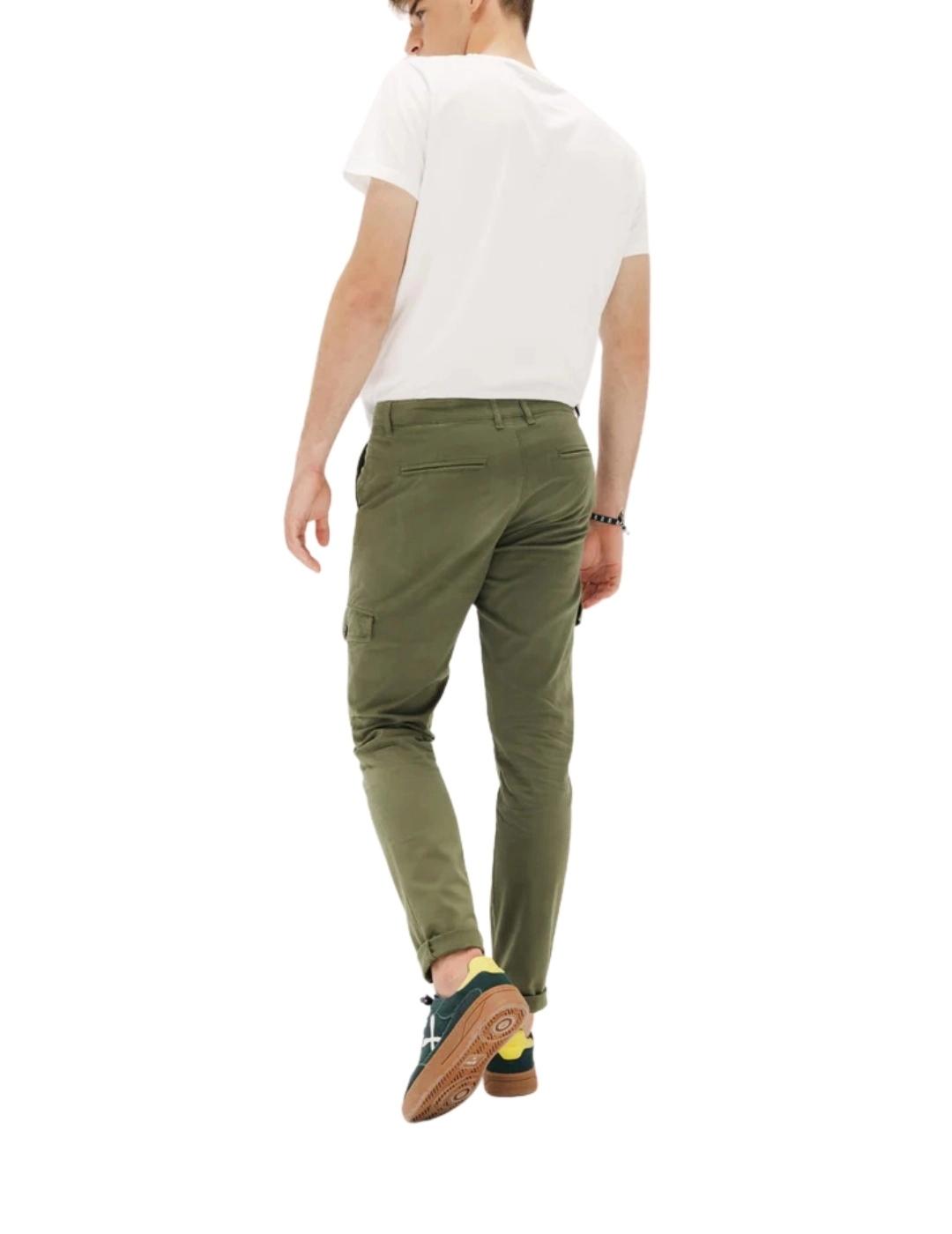 El Pulpo Pantalón Cargo Satin Verde Caqui