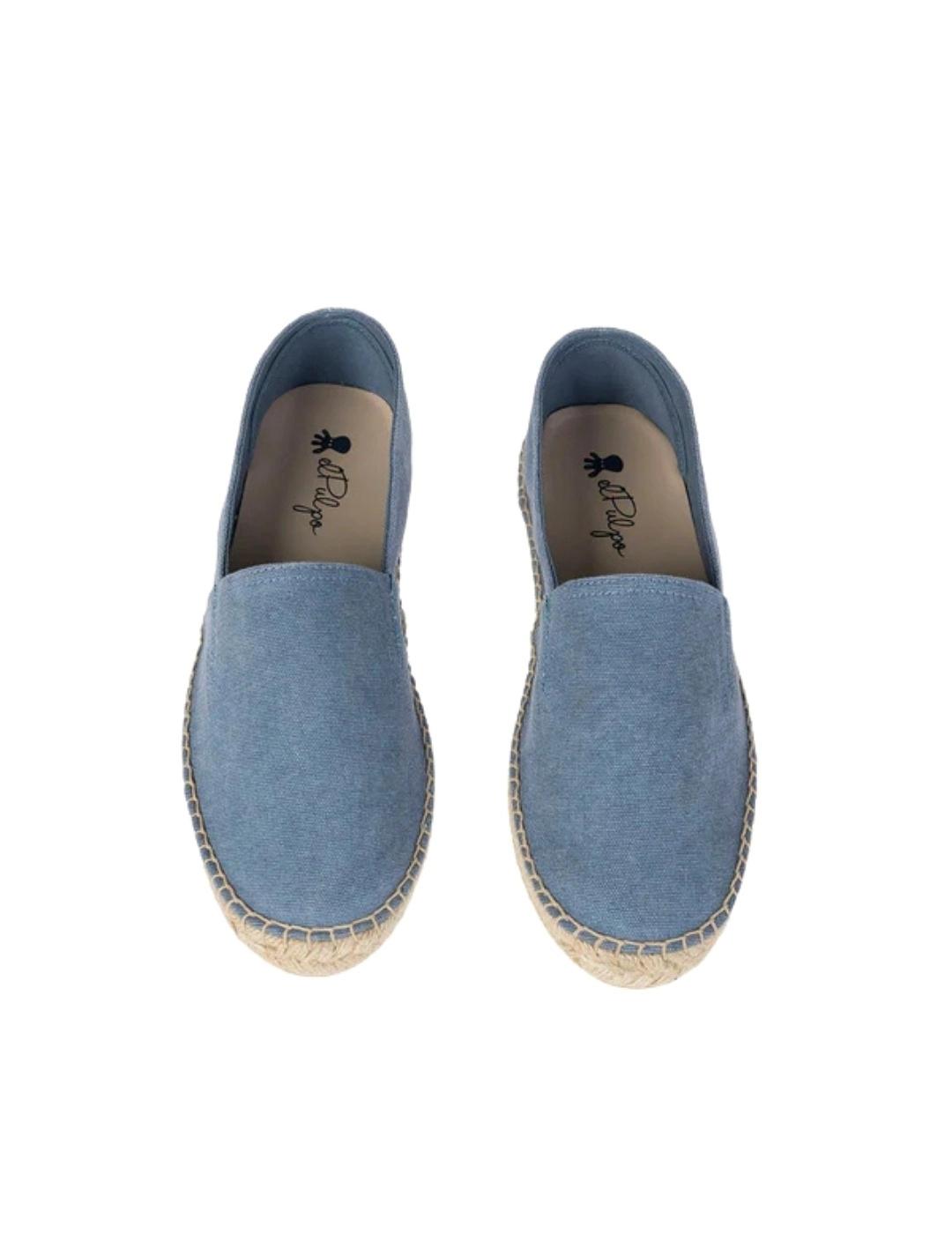 El Pulpo Alpargata Lavada Con Elástico Azul Índigo