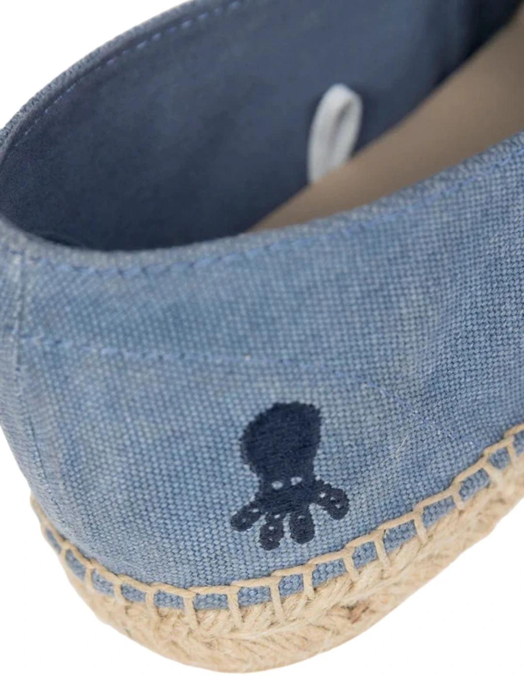 El Pulpo Alpargata Lavada Con Elástico Azul Índigo