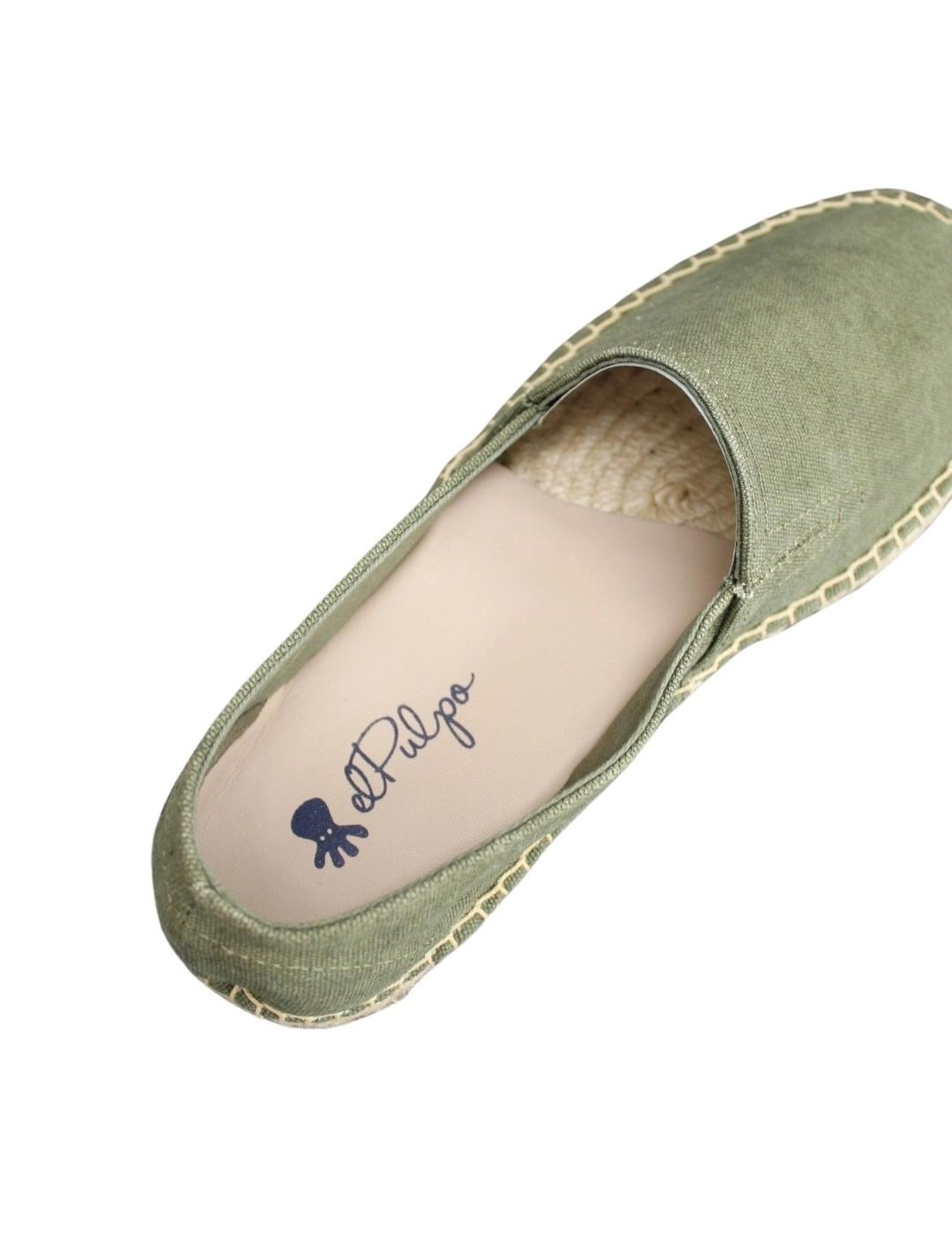 El Pulpo Alpargata Lavada Con Elástico Verde