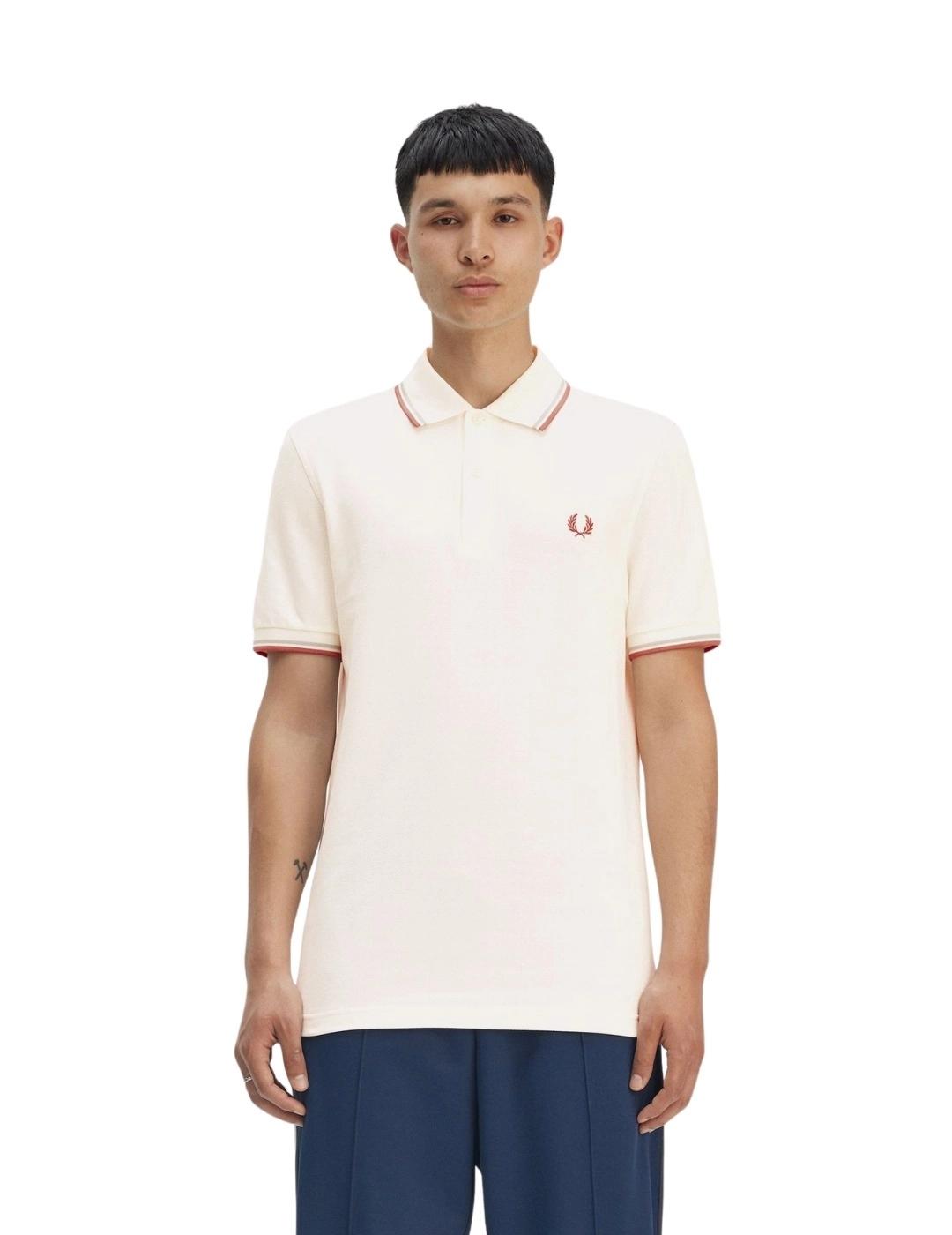 Fred Perry Polo Blanco logo rojo