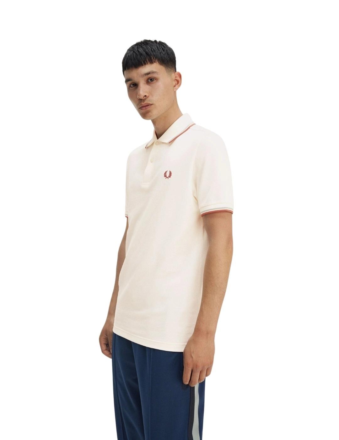 Fred Perry Polo Blanco logo rojo