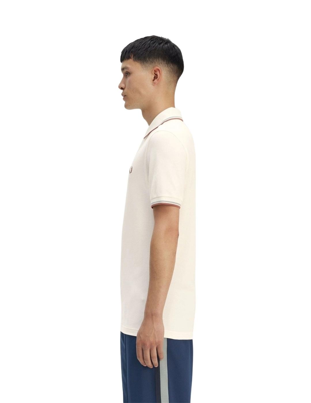 Fred Perry Polo Blanco logo rojo