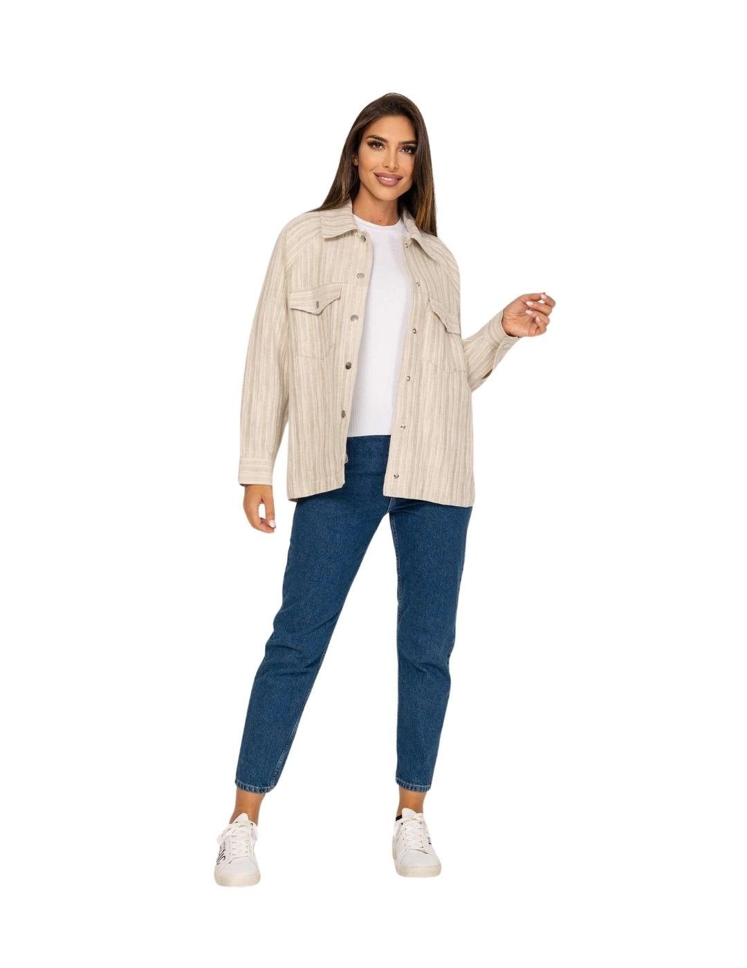 Fashion Sobrecamisa Cruda de rayas