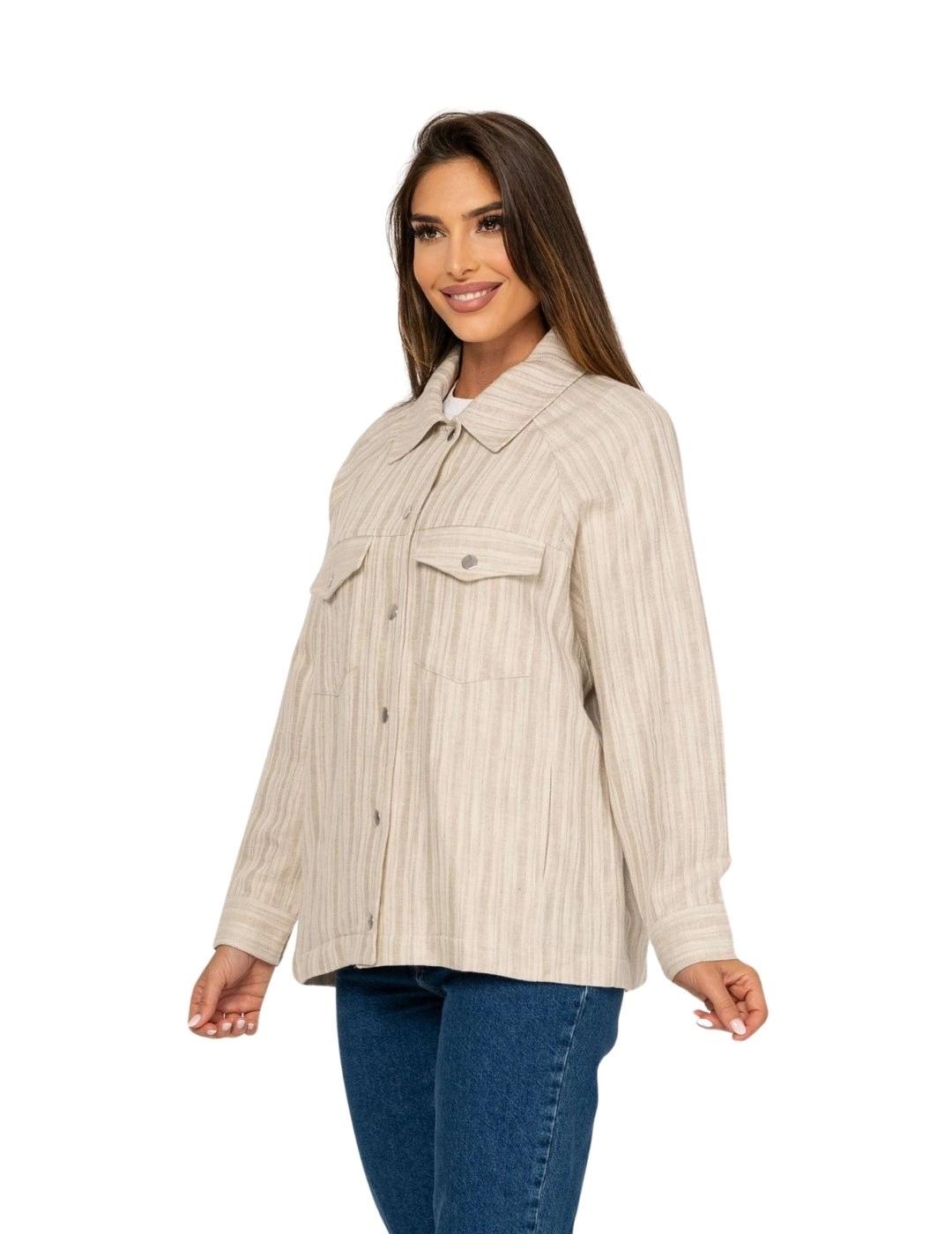 Fashion Sobrecamisa Cruda de rayas