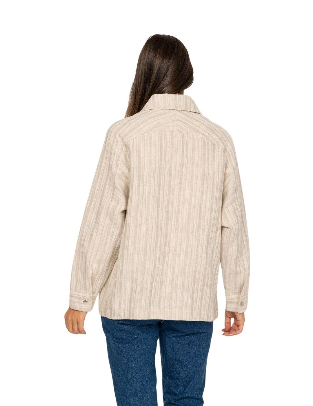 Fashion Sobrecamisa Cruda de rayas