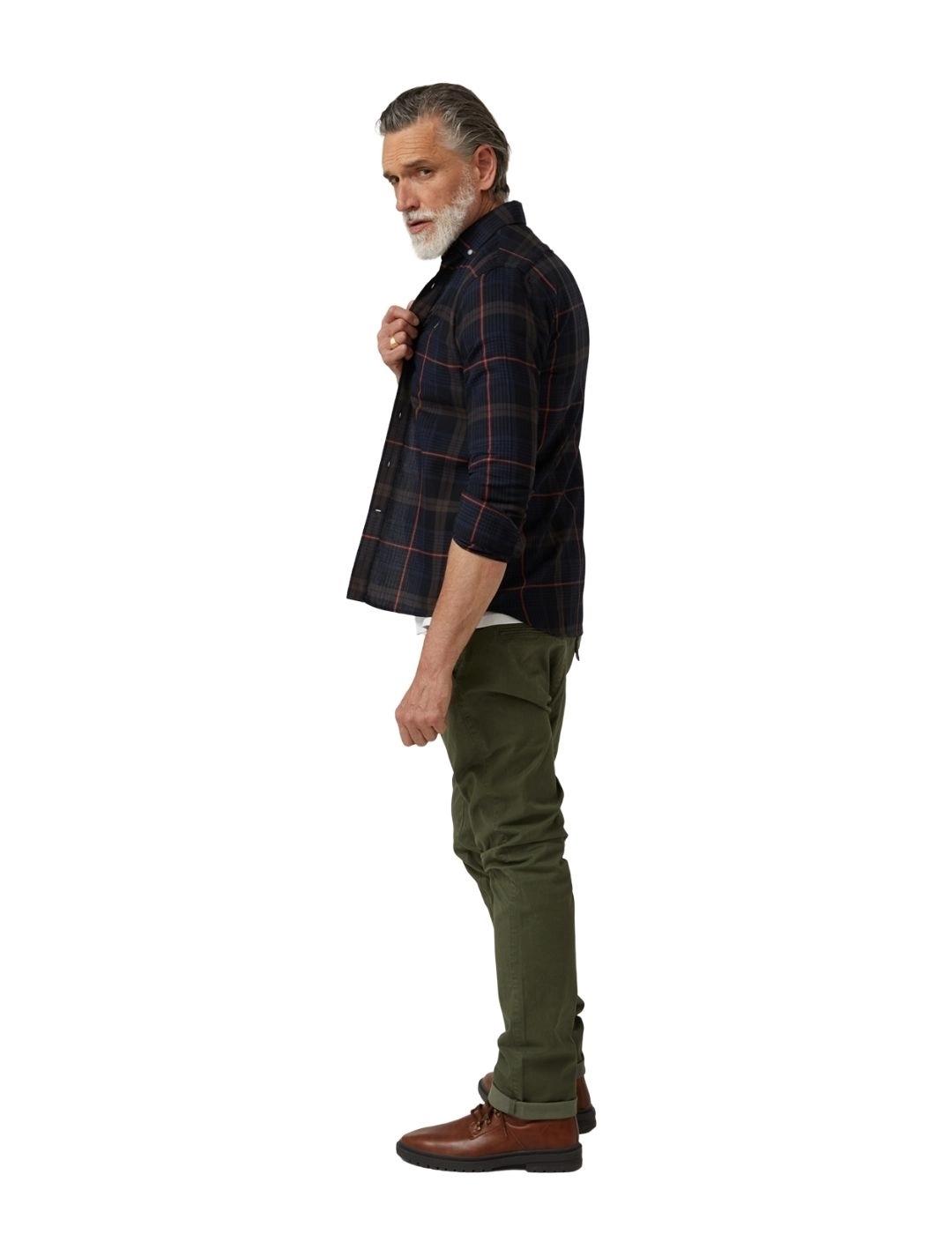 Altonadock Camisa Negra de cuadros