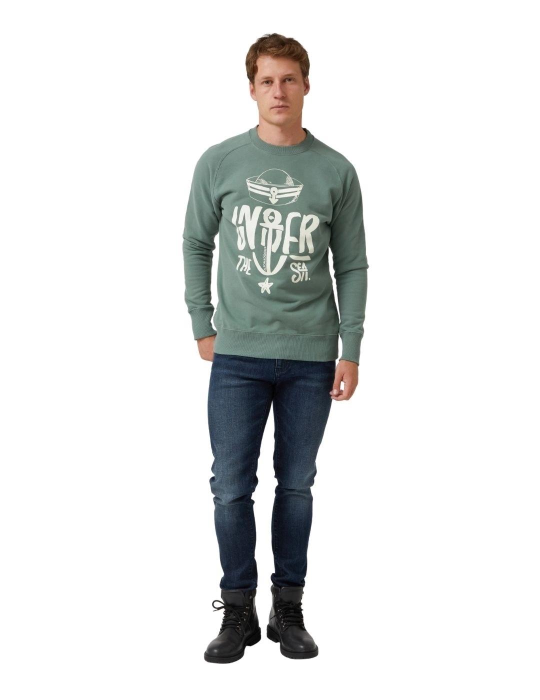Altonadock Sudadera Verde dibujo ancla