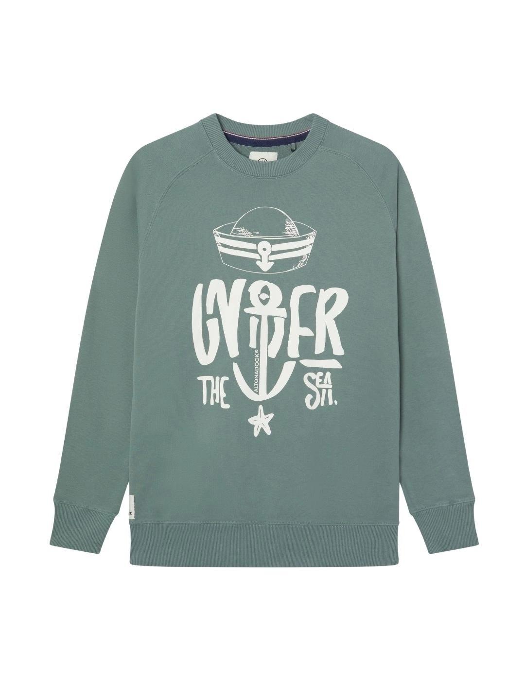 Altonadock Sudadera Verde dibujo ancla