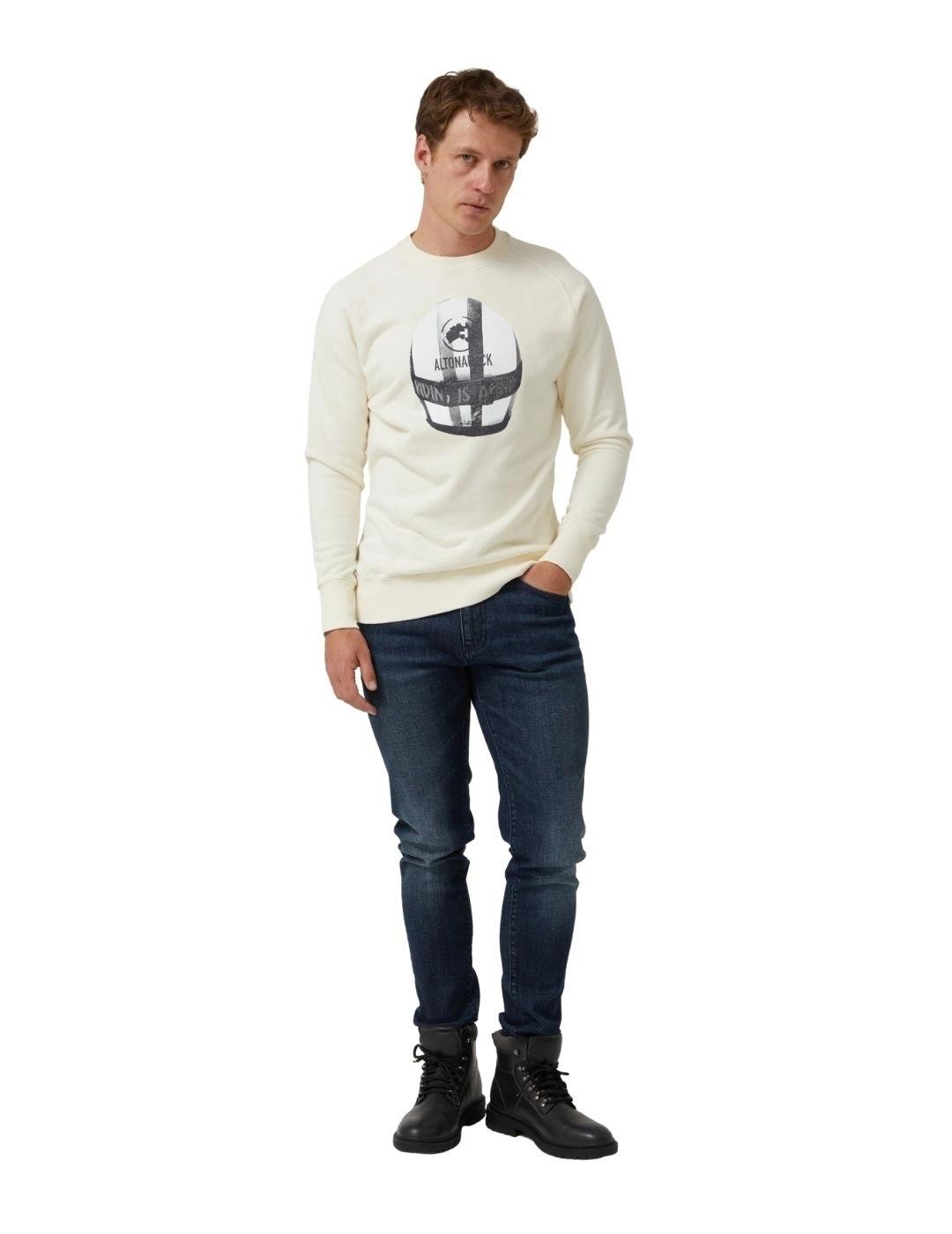 Altonadock Sudadera Crudo dibujo casco