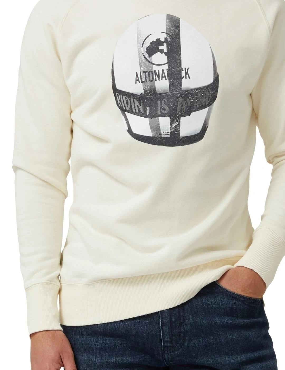 Altonadock Sudadera Crudo dibujo casco