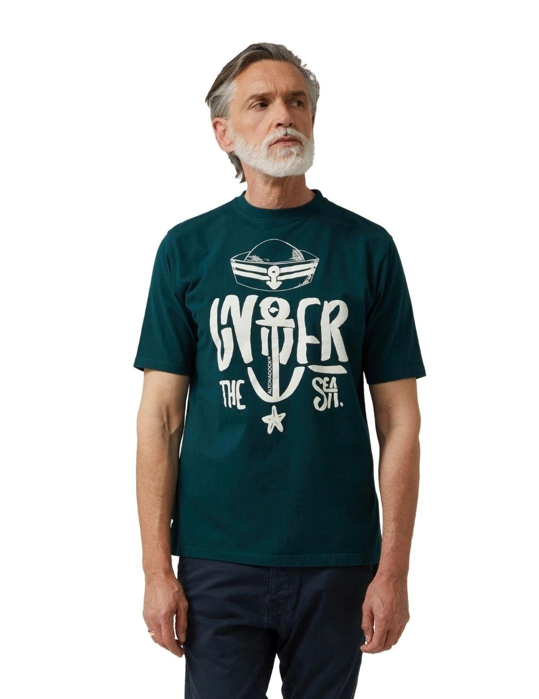 Altonadock Camiseta Verde oscuro dibujo ancla