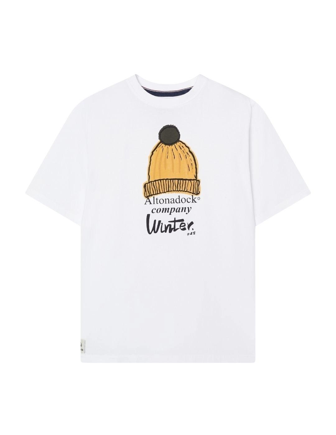 Altonadock Camiseta Blanca dibujo gorro