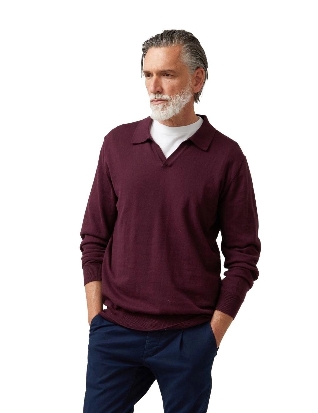 Altonadock Jersey Punto cuello polo Granate