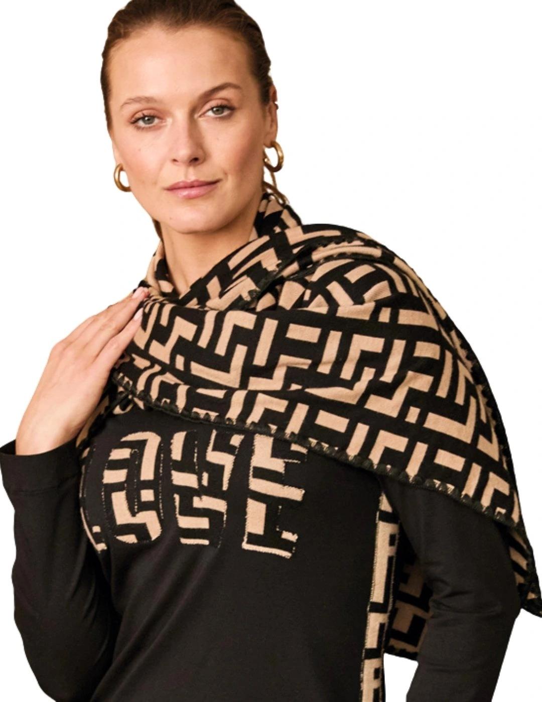 Anna Mora Fular Beige y negro