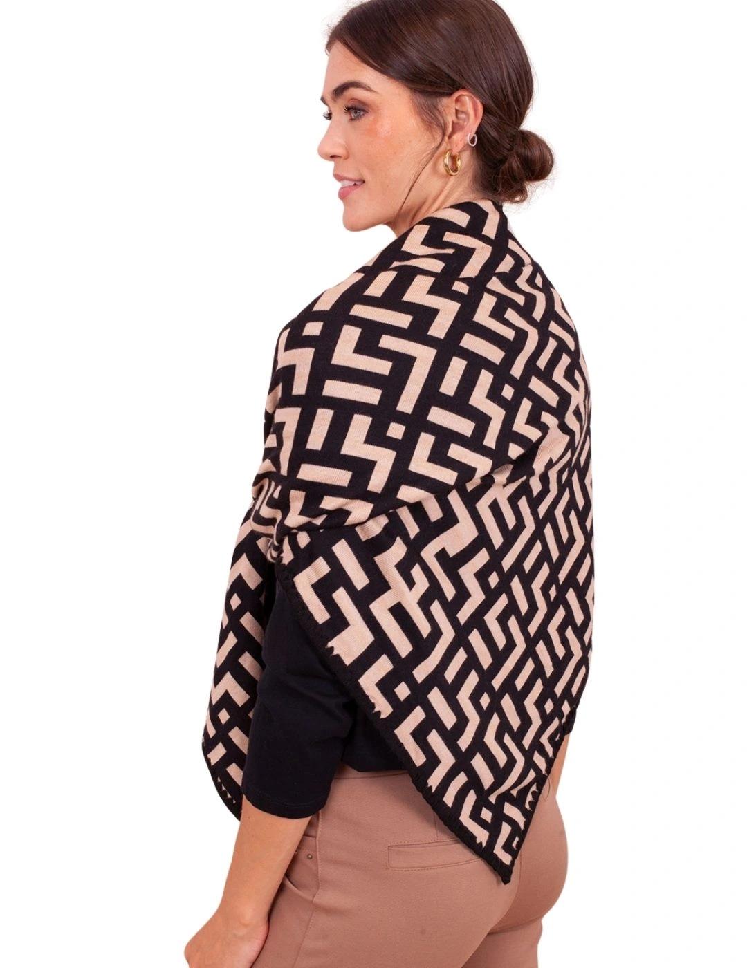 Anna Mora Fular Beige y negro