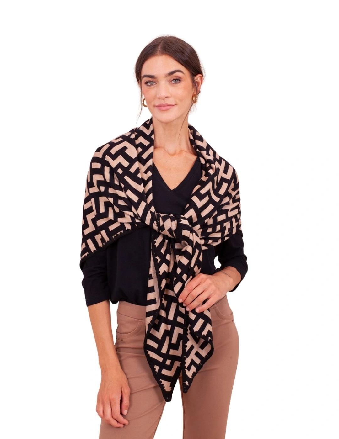 Anna Mora Fular Beige y negro