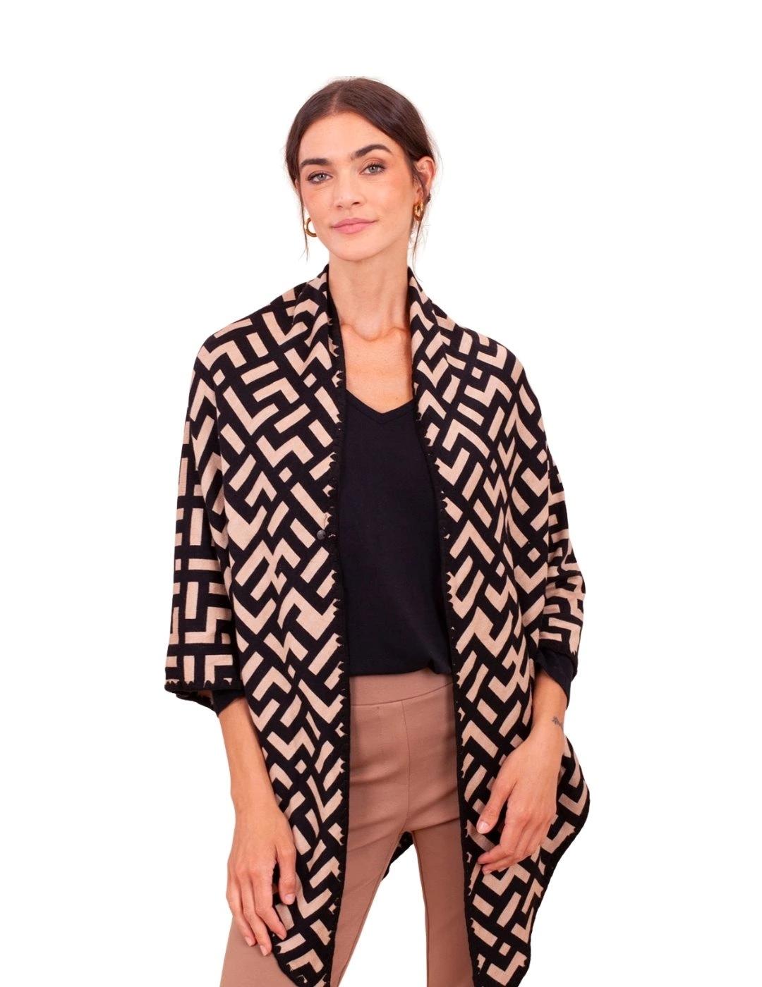 Anna Mora Fular Beige y negro