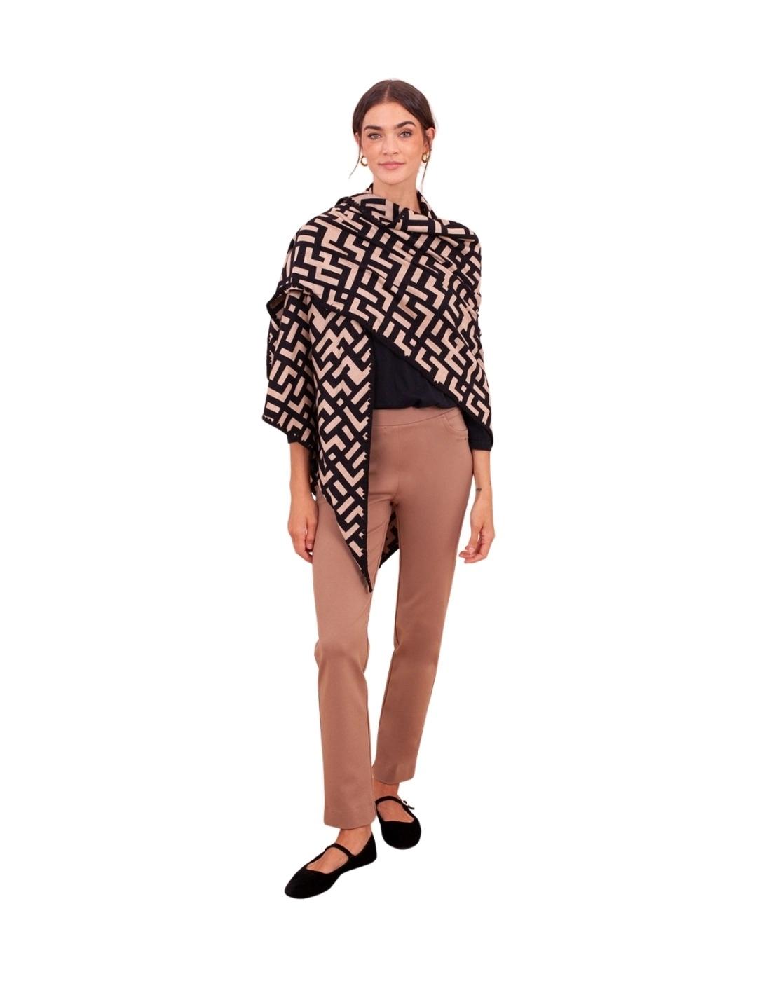 Anna Mora Fular Beige y negro