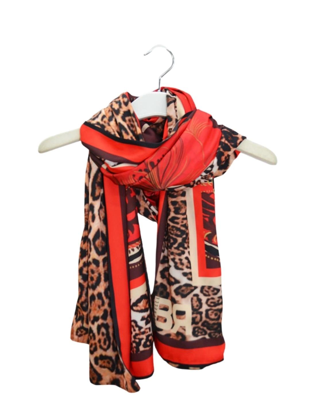 Anna Mora Fular Rojo estampado