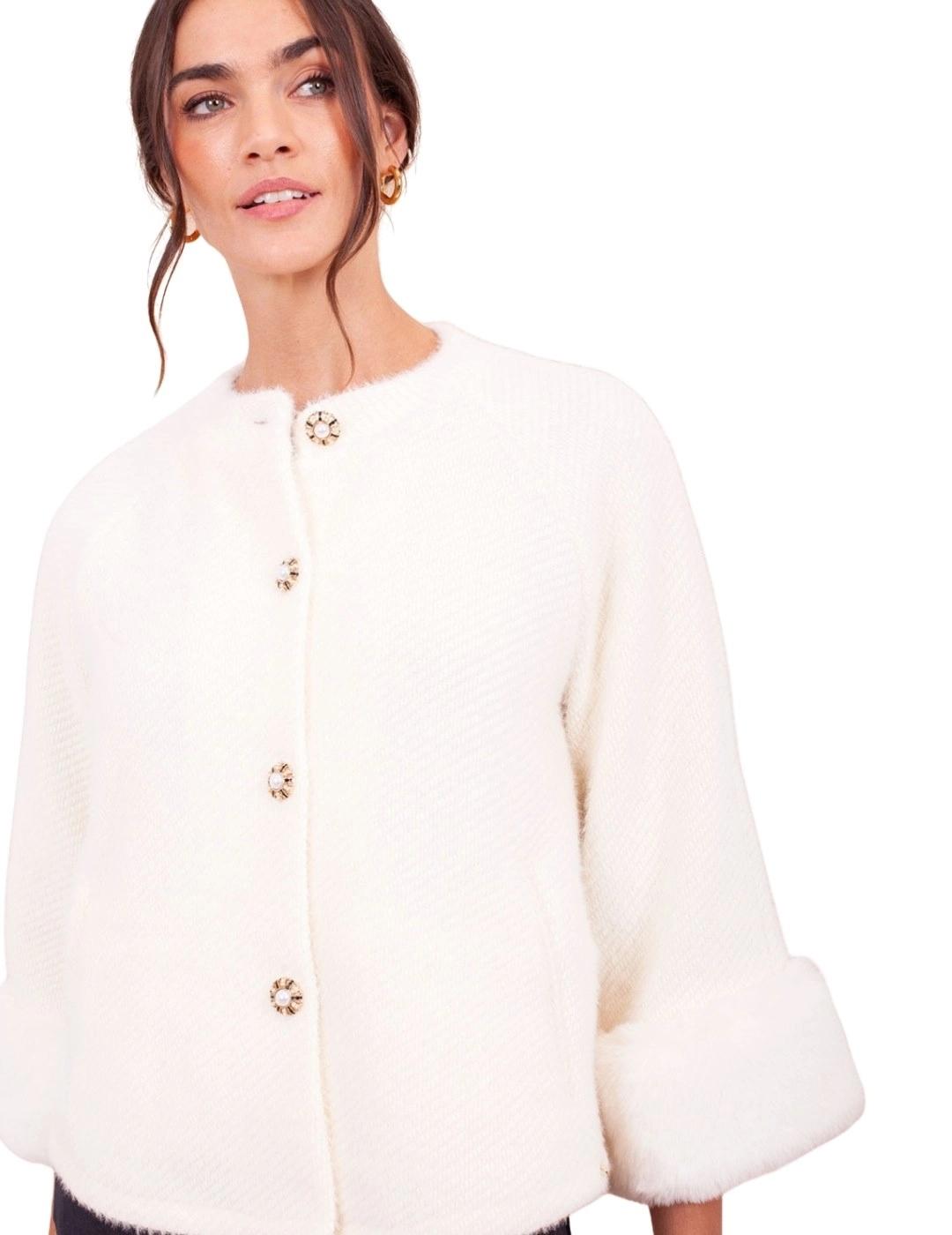 Anna Mora Chaqueta de pelo Negra