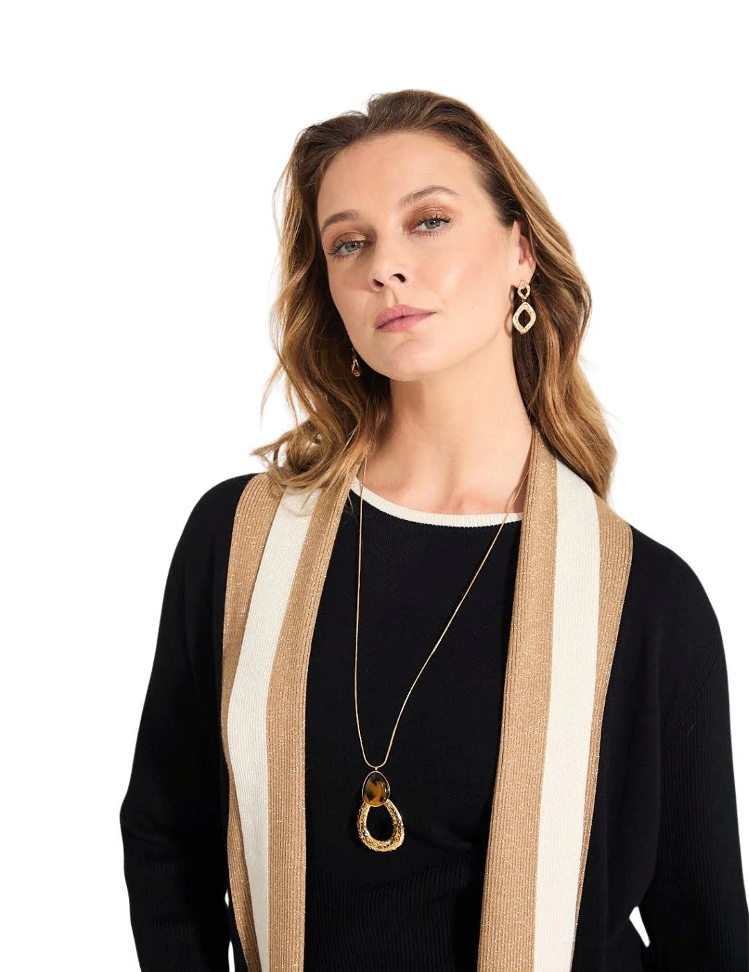 Anna Mora Twin-Set Negro Chaqueta y Camiseta