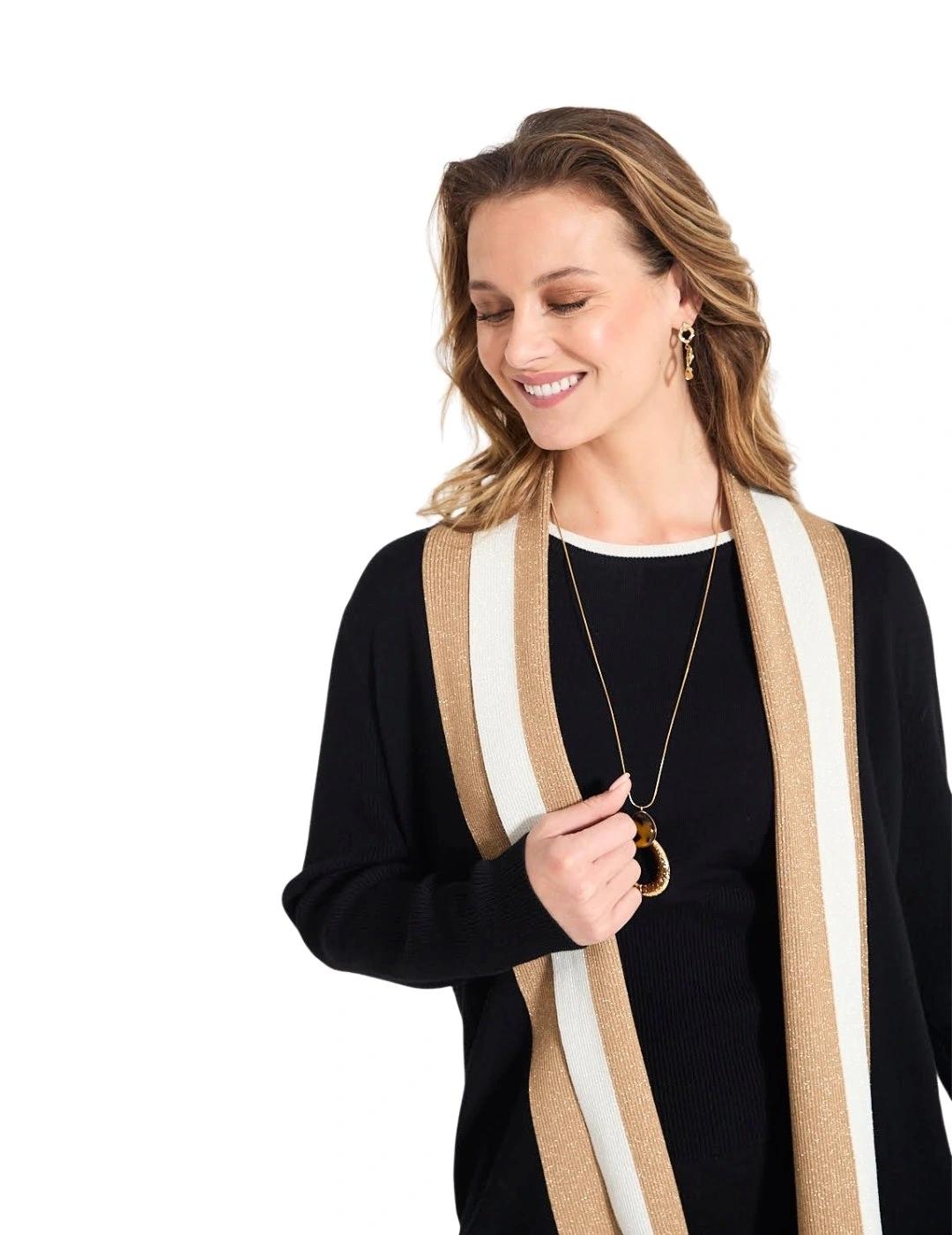 Anna Mora Twin-Set Negro Chaqueta y Camiseta