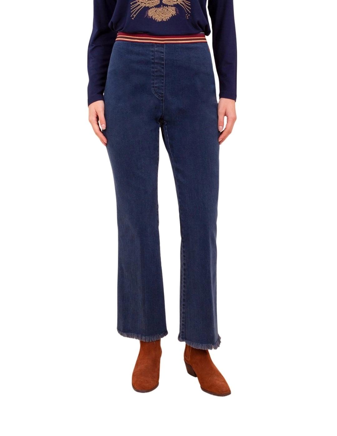 Anna Mora Pantalón Azul elástico