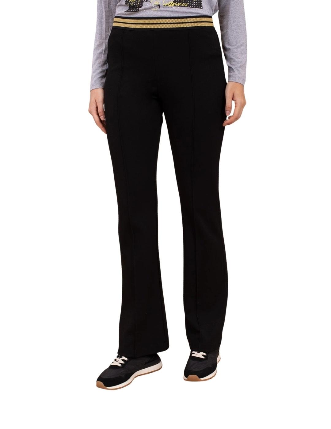 Anna Mora Pantalón negro con cintura dorada