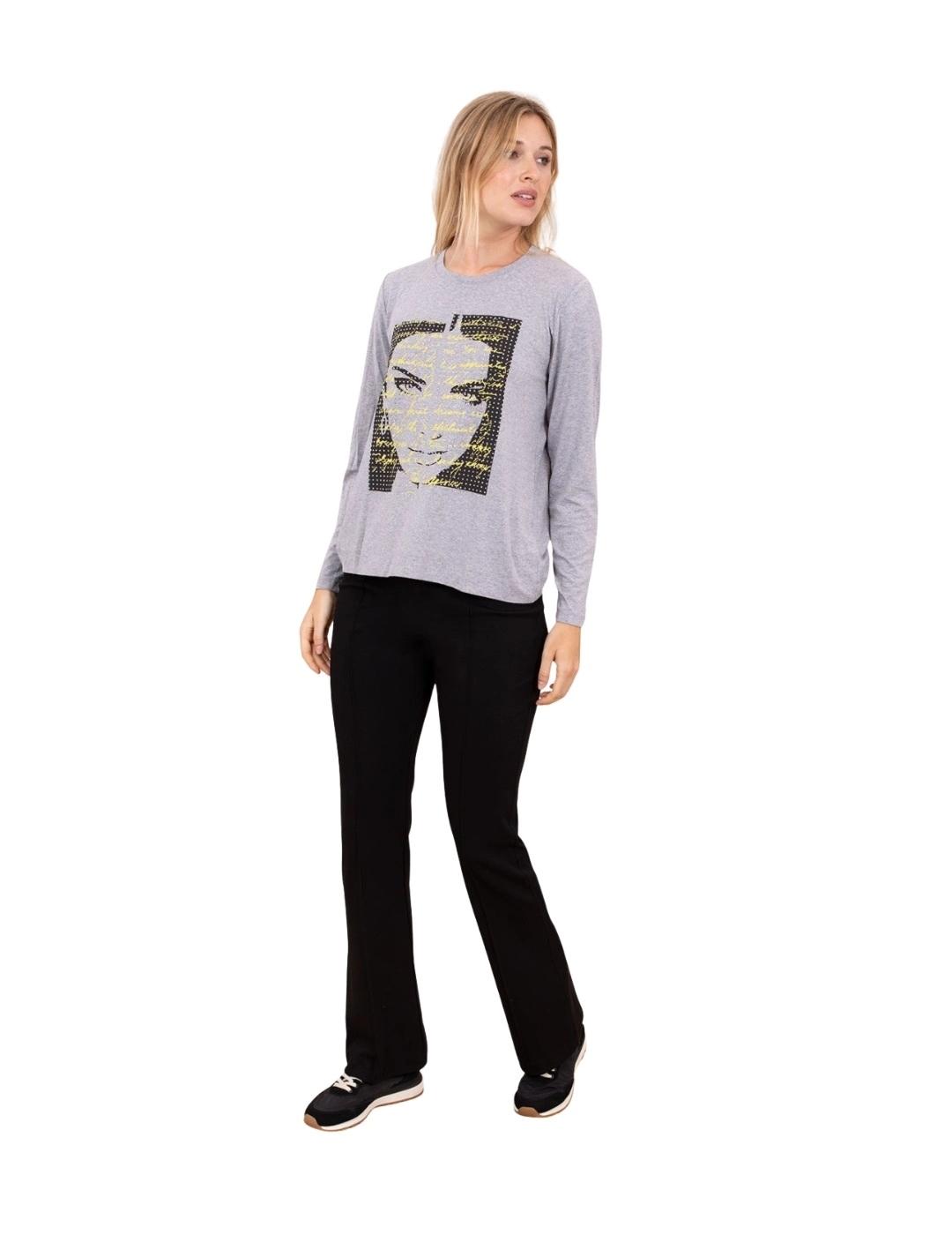 Anna Mora Pantalón negro con cintura dorada