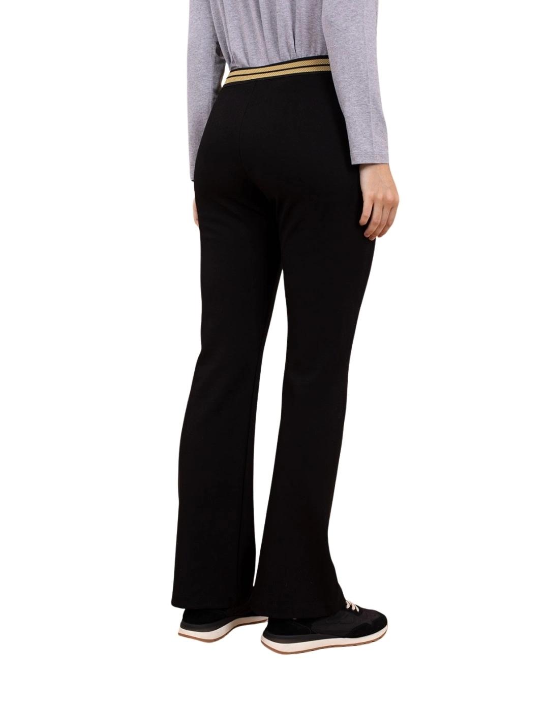 Anna Mora Pantalón negro con cintura dorada