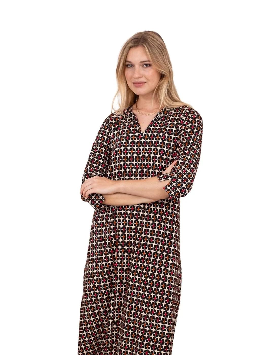 Anna Mora Vestido Estampado geométrico