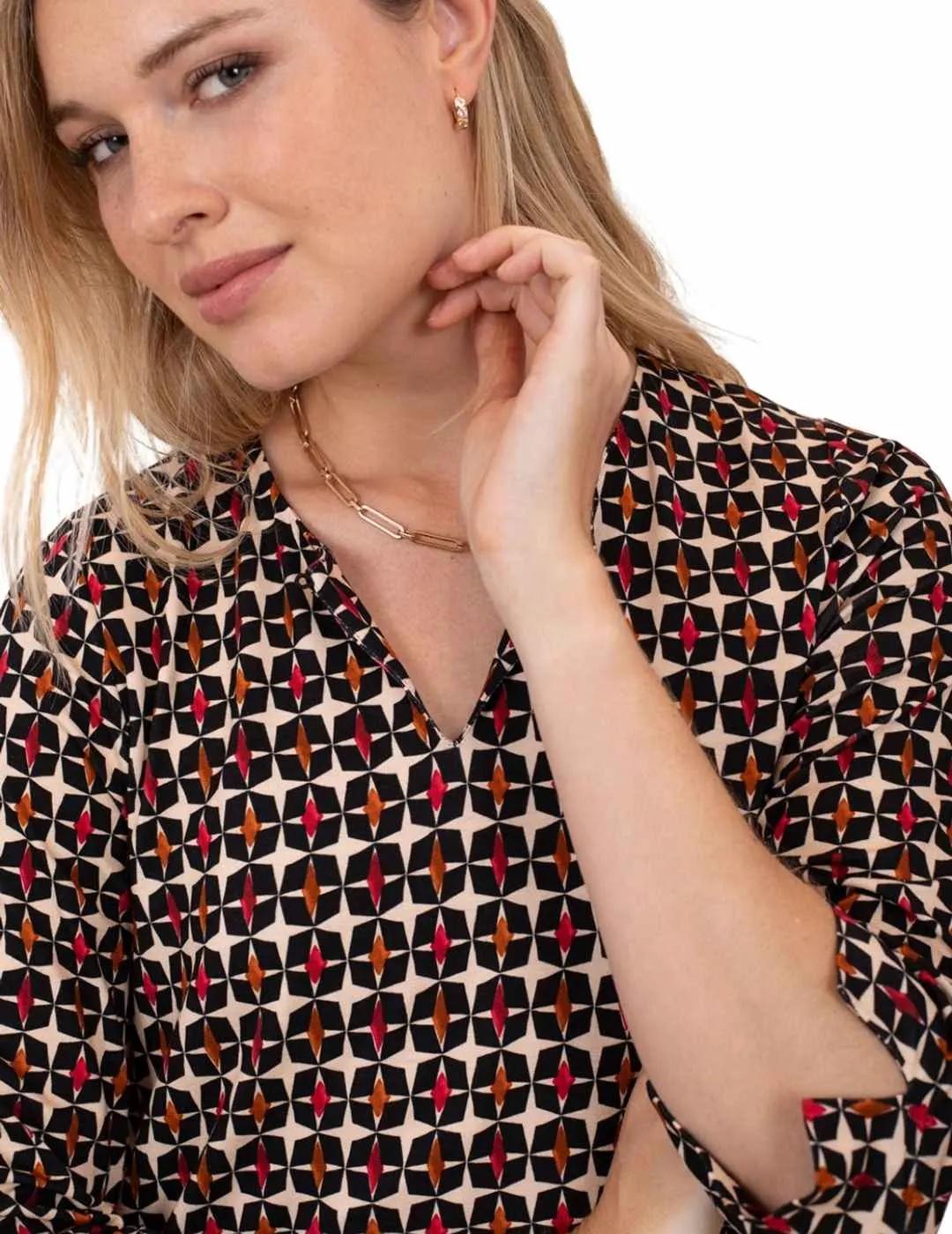 Anna Mora Vestido Estampado geométrico