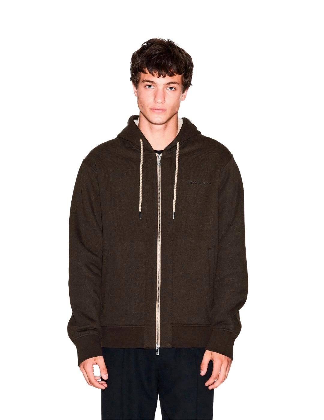 Armani Sudadera con cremallera Marrón chocolate
