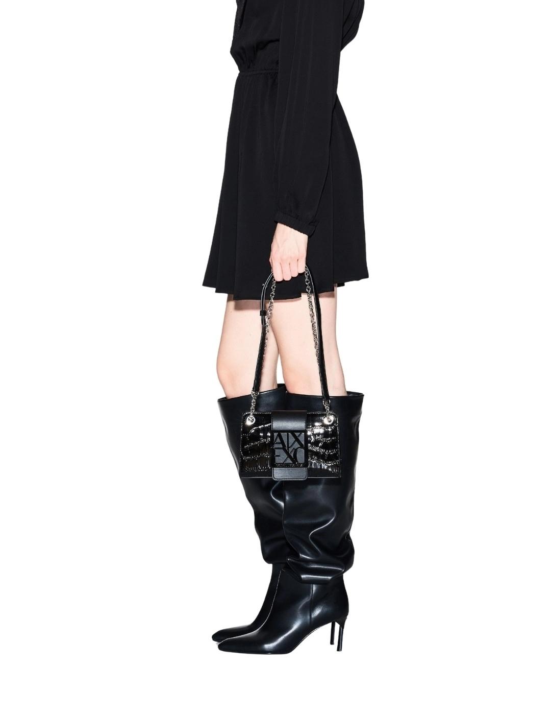 Armani Bolso de hombro pequeño logotipado Negro