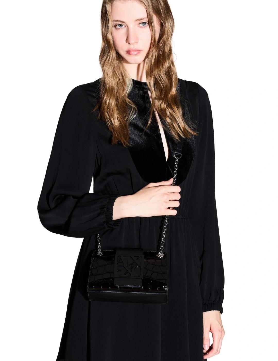 Armani Bolso de hombro pequeño logotipado Negro