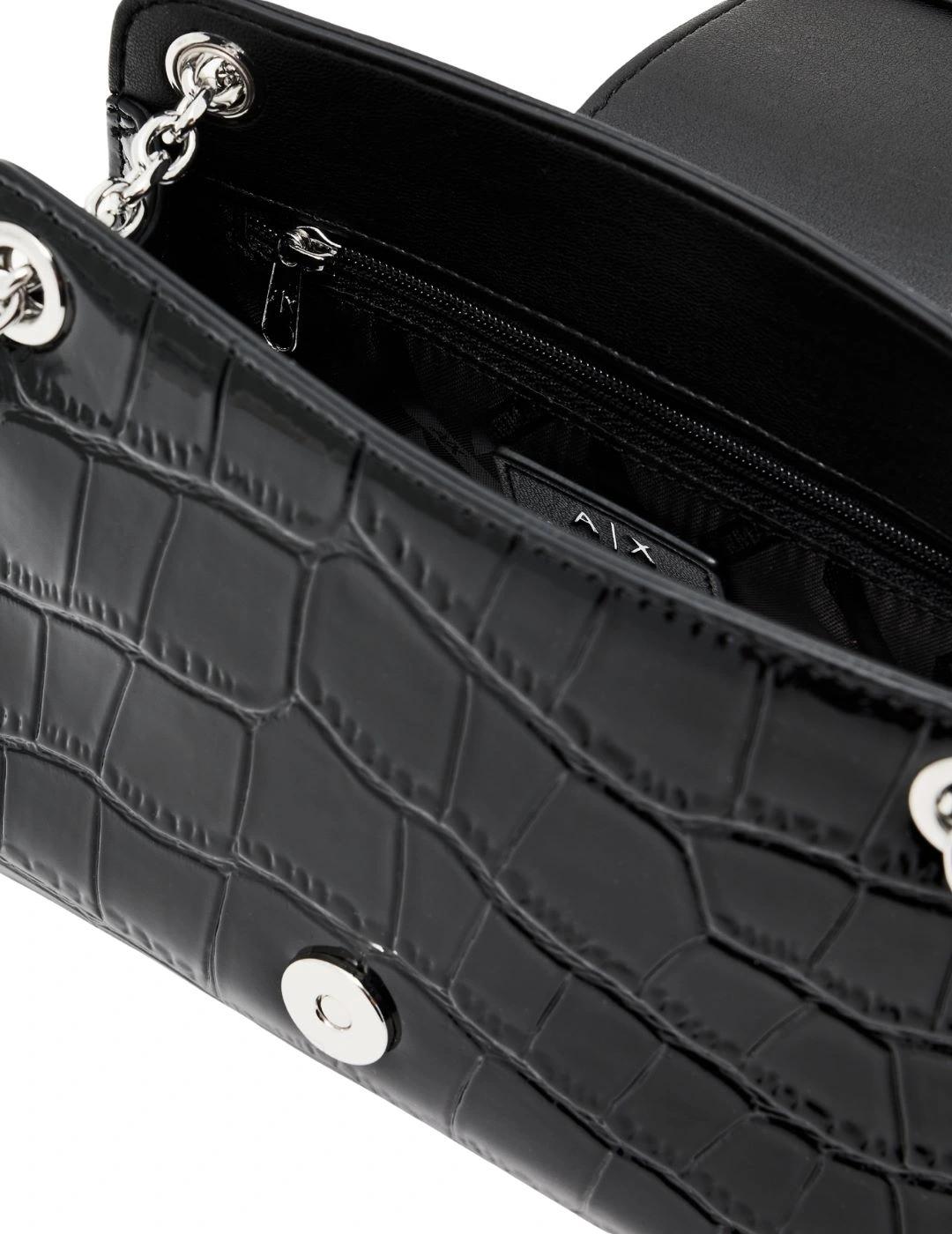 Armani Bolso de hombro pequeño logotipado Negro