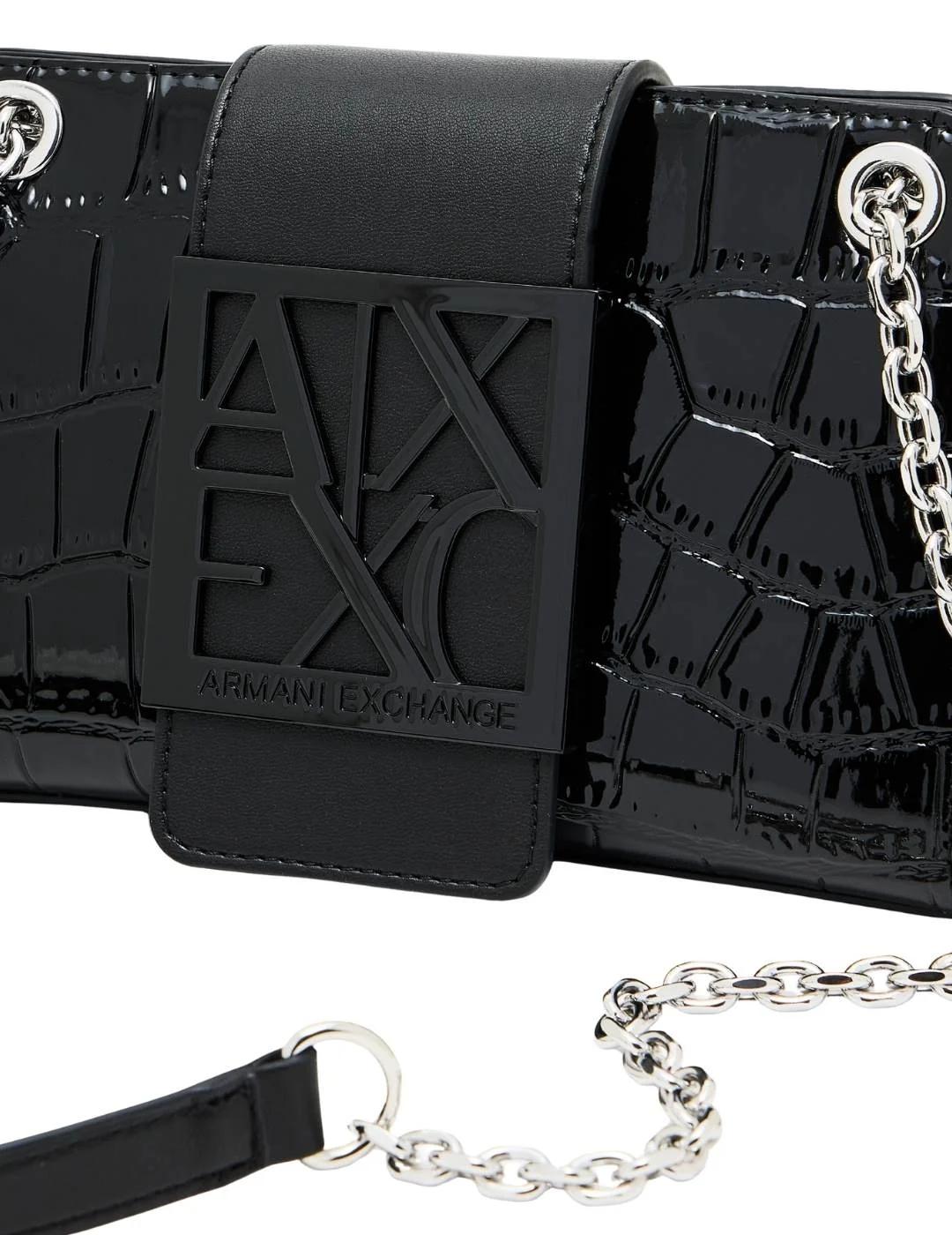 Armani Bolso de hombro pequeño logotipado Negro