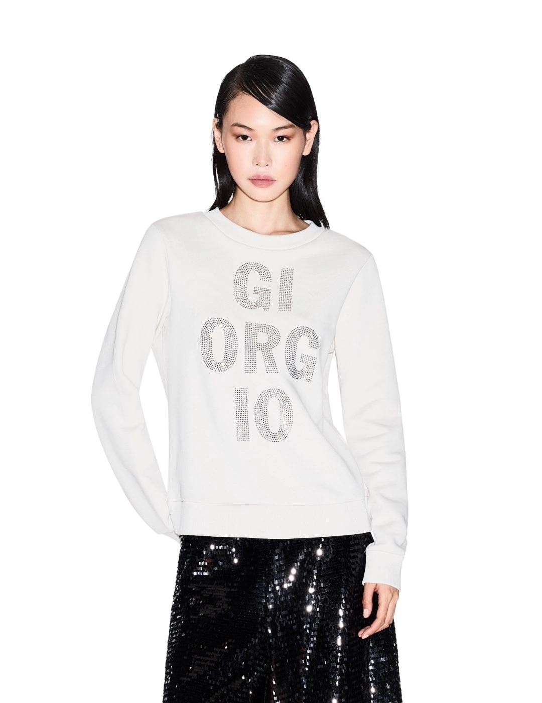 Armani Sudadera sin capucha Giorgio Blanca