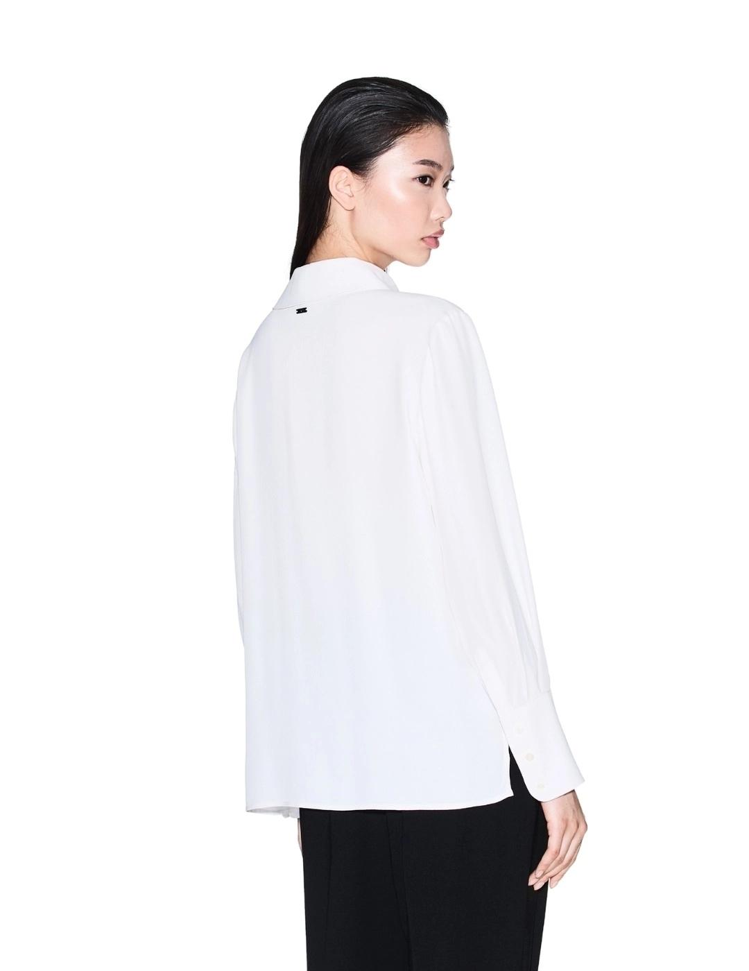 Armani Camisa Blanca cuello asimétrico